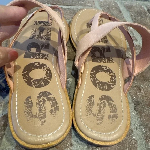 SOREL Ella II Women's 9 Easy Slip On Thong Flip Flop Sandals Peach Pink - Picture 7 of 16
